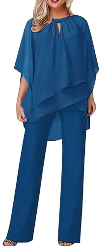 Tuta Donna Elegante Cerimonia 2 Pezzi Completi di Pantaloni a Gamba Larga Moda Vestito Casual Completi Senza Maniche Tinta Unita Set Completo Sexy Formale Playsuit Chic per Matrimoni e Feste