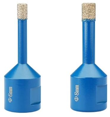 M14 Diamond Drill Bits 2Pcs 6mm 8mm Diamond Porcelain Tile Glass Drill Bit Vacuum Brazed Tip Masonry Drill Bits Set