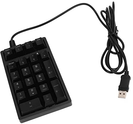 Juroupi Tastierino Numerico Meccanico Cablato 21 Tasti Interruttore Blu LED a Colori USB Portatile K21 Tastierino Numerico per Computer Portatile PC