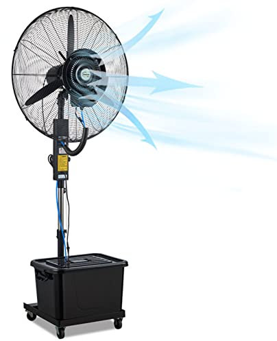 HMASNSEIY Ventilador nebulizador, oscilante, de pie, con 3 velocidades y Altura Ajustable, Ideal para Patio, Restaurante, Garaje y Gimnasio.