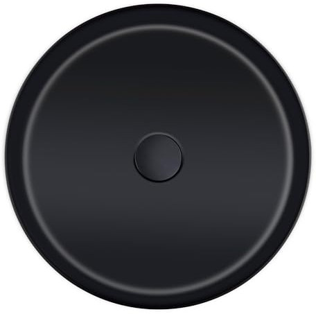 Park - Lavabo da appoggio in acciaio inox, colori: nero opaco, ottone spazzolato, canna spazzolata, rame spazzolato, senza foro per rubinetteria, 40 cm (Nero Opaco)