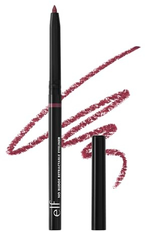 e.l.f. No Budge Retractable Eyeliner, eyeliner cremoso, ultra-pigmentato e waterproof, crea linee nette e intense, prodotto vegano e non testato sugli animali, Ruby