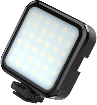 NUOBESTY Quadratische Fotografie Zusatzleuchte Schwarz Kompaktes LED Aufhelllicht mit 3 Helligkeitsstufen Akku Betriebenes Videolicht für Streaming und Videokonferenzen