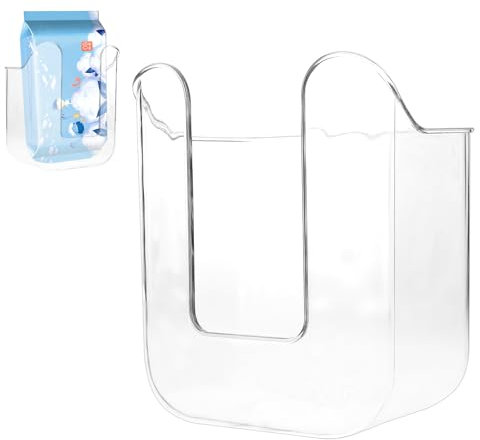 YBEATY Kitchen Wipes Dispenser Wall-Mounted Tissue Box Non-Slip Flushable Wipes Holder Clear Storage Self-Adhesive Container for Bathroom Kitchen Bedroom Toilet Home