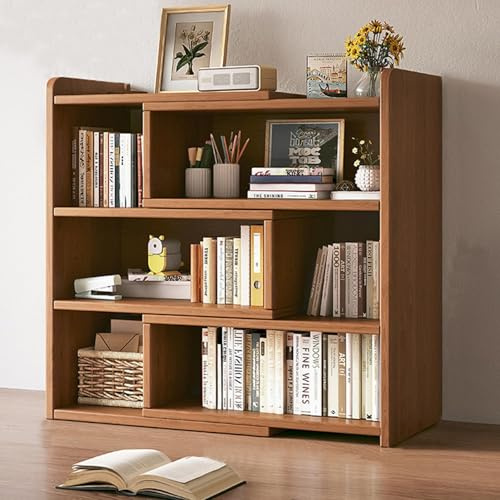 Estantería de escritorio escalable de nogal – Estantería multifuncional de 3 capas para escritorio de computadora, encimera, almacenamiento, vitrina de madera, soluciones de ahorro de espacio.