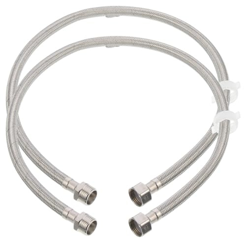HONITANO Washing Machine Hose Extension 80cm 2pcs Stainless Steel with Rust Protection and No Deformation 1/2 Inch Threaded Connector Sturdy Washer Pipe for Home Laundry Use