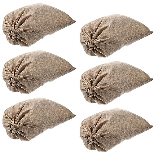VICASKY Sacchetti Di Iuta Coulisse Per Conservazione Patate e Verdure 20x30 Cm, Sacchi Traspiranti in Iuta Ecologica Riutilizzabili Per Uso Domestico, Set Da 6 Pezzi