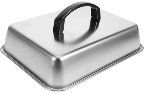 WEKADRIN Cloche de barbecue rectangulaire en acier inoxydable - Résistant à la chaleur - Pour barbecue et teppanyaki - Vapeur polyvalente et dôme de fusion pour steak et cuisine occidentale