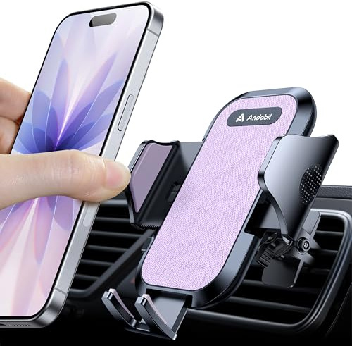 andobil Handyhalterung Auto Lüftung [2026 Neueste Lüftungsclip] Kfz Handy Halterung [100% Sicherer Griff ] 360° Drehbar Autohalterung Zubehör für iPhone 17 Pro Max Air 16 15 14 13 Galaxy S25, Flieder