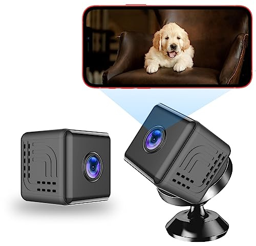VBESTLIFE Mini Caméra, Caméra WiFi Intelligente sans Fil Full HD 1080P avec Vision Nocturne Sombre et Détection de Mouvement, pour la Surveillance Intérieure des Bébés et des Animaux