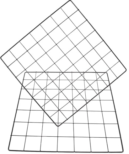 HEATSHAKING 2 Stück Quadratisches Wandgitter aus Eisen 35x35cm Draht Wandgitter für Fotos und Bilder Fotowand Organizer für Wohnzimmer Büro und Schlafzimmer