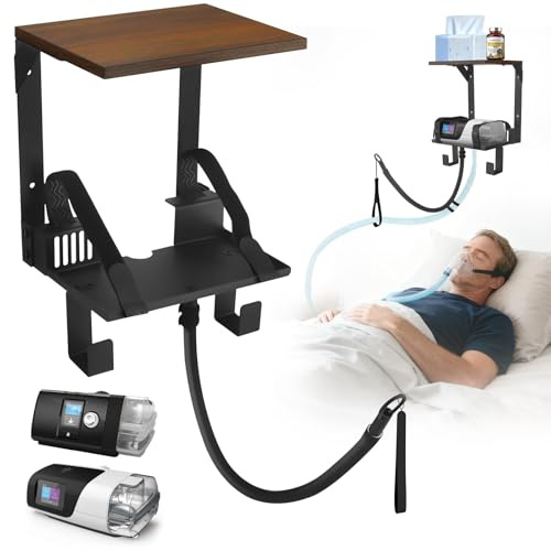 Upgrade CPAP Wandhalterung für ResMed AirSense 10 & 11 | 2-Ebenen-Organizer mit Schlauchhalter & Maskenhaken | Platzsparende Nachttisch-Alternative