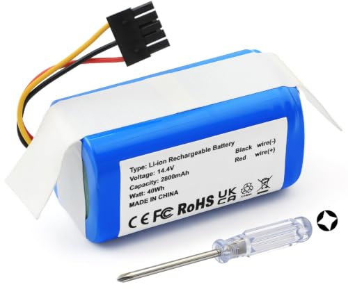 ANTIEE 2800mAh Batería Compatible con XI-aomi E10, E10C, E5 Vacuum Cleaner, Bateria para Aspiradora robótica 14.4V 40.32Wh