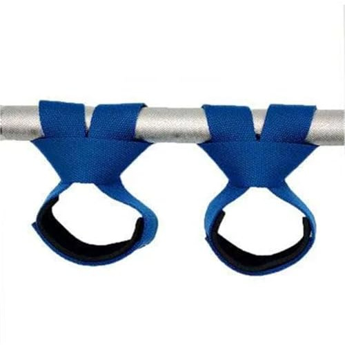 Fascette Sollevamento Pesi 1 paio di cinghie for sollevamento pesi in palestra, cintura rinforzo for bilanciere e stacco da terra, fasce antiscivolo for il fitness(Blue,S)