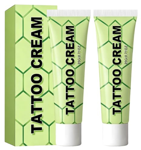 2Pcs CrèMe Tatouage,Baume RéParateur Tatouage,Creme Tatouage Cicatrisante,20g,Apaiser La Peau,Hydratant, Convient Aux Nouveaux Tatouages Et à La PéRiode De Cicatrisation, Couleur Longue DuréE