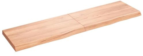 Fisinber Estante de pared de roble macizo, 120 x 30 cm, plegable | Tablero rústico de madera maciza de roble con borde natural y función plegable para salón, pasillo y oficina.