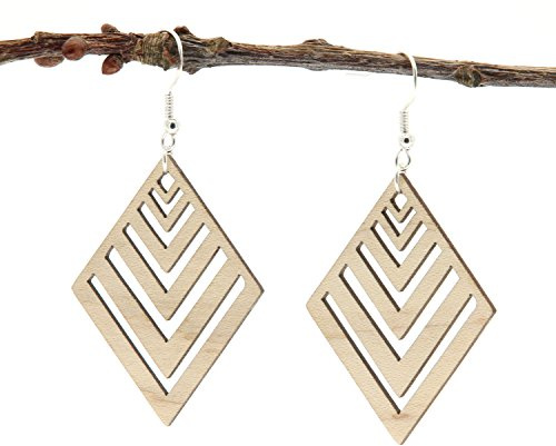 NaturSchatulle Holzohrringe Holzschmuck Mara I natürliche Ohrhänger Holz 925 Sterling Silber Ohrringe Damen Ohrschmuck