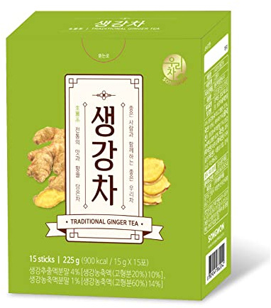 Songwon Traditional Ginger Tea, 15g x 15 Tea Sticks (1 Pack)