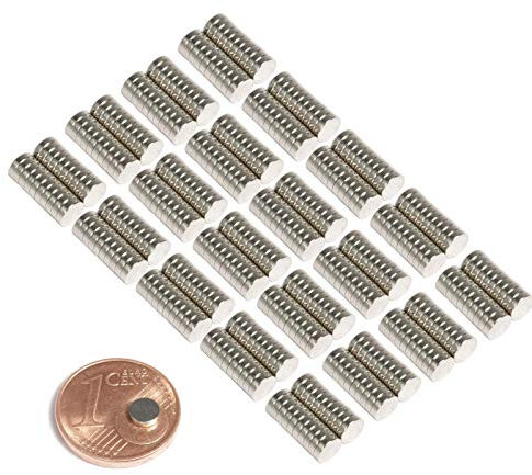 Neodym Magnete 250 Stück N45 Dauermagnet 4mm x 1mm Scheiben Magnet Mini Flach Permanentmagnet Bastelmagnete Haftmagnete Extrem Stark