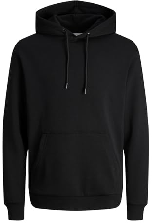 JACK & JONES herr Tröja jjebasic sweat hood noos, svart, XXL