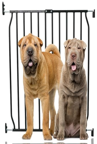 Bettacare Eco Extra Alta Puerta de Mascota de Ajuste con Tornillos, Negra, 70cm - 80cm, Puerta de Perro de Ajuste con Tornillos, Puerta de Seguridad para Cachorro