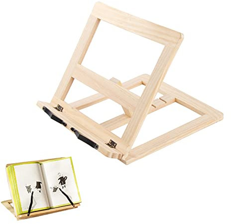 Supporti per Libri da Cucina in Legno. Leggio da Riposo per Libri e Ricettari Regolabile Ideale per Libri, iPad, Tablet.