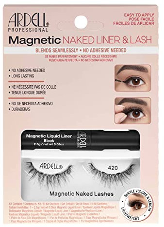 ARDELL Magnetic Liner Kit Naked Lash 420 - Magnetische Wimpern aus Echthaar mit magnetischem Eyeliner, kein Wimpernkleber notwendig | einfaches Anbringen, vegan & wieder verwendbar