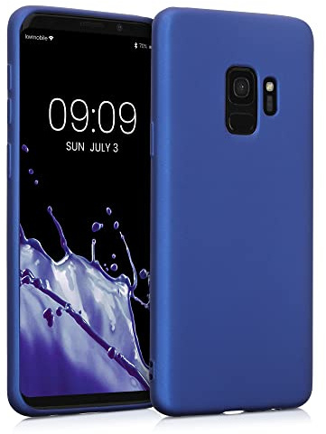 kwmobile Case kompatibel mit Samsung Galaxy S9 Hülle - Schutzhülle aus Silikon metallisch schimmernd - Handyhülle Metallic Blau