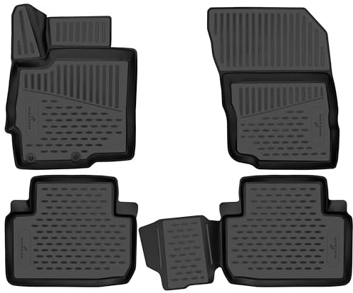 WALSER XTR Gummi Fussmatten Auto für Mitsubishi Eclipse Cross 10/2017-Heute, 100% passgenaue Auto Fußmatten, robuste Universal Fußmatte Auto, Gummimatten Auto, Auto Fussmatten Gummi