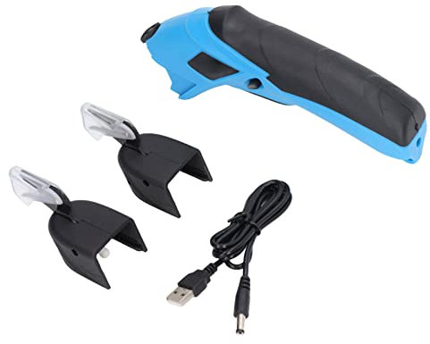 Cutter électrique, acier au tungstène robuste 10000 tr/min ciseaux électriques sans fil poignée ergonomique avec 2 lames pour tissu