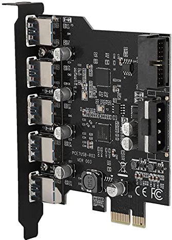 Akozon PCI E 5-Port USB 3.0-Erweiterungskarte – 19-poliger Anschluss für Verbesserte Konnektivität und Geschwindigkeit