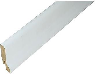 PROVISTON | Plinthe | MDF Foliert | Profil incurvé | 20 x 60 x 2500 mm | Blanc | Plinthe | Qualité supérieure | 125 mètres