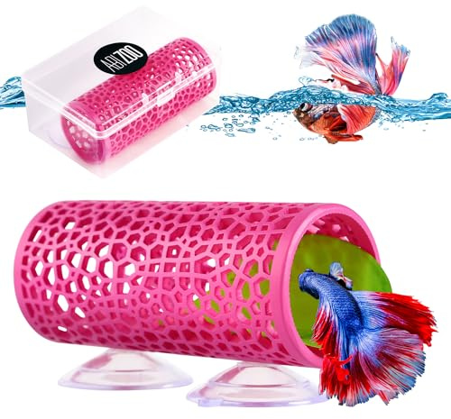 Abizoo Betta fisk rosa tunnel gömställe för akvariedekoration hållbar ihålig design lätt att rengöra slät finish förbättrar livsmiljö komfort akvarium tillbehör för räkor guppies