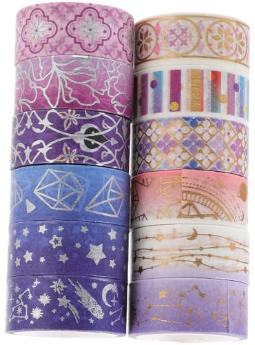 NUOBESTY 12rollen Washi-tape Dekorative Selbstklebende Bastelbänder Für Scrapbooks Diy Dekoration Und Handwerk