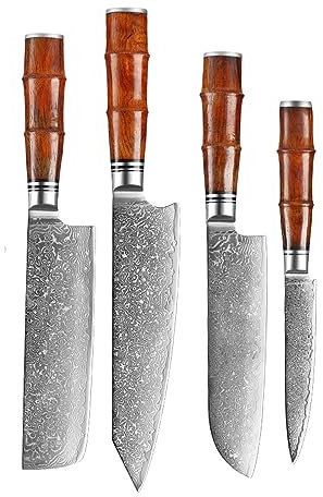 LIUJOU Coltello in acciaio damasco Coltello Santoku da chef giapponese Coltello da cucina con coltello in acciaio VG10 a 67 strati