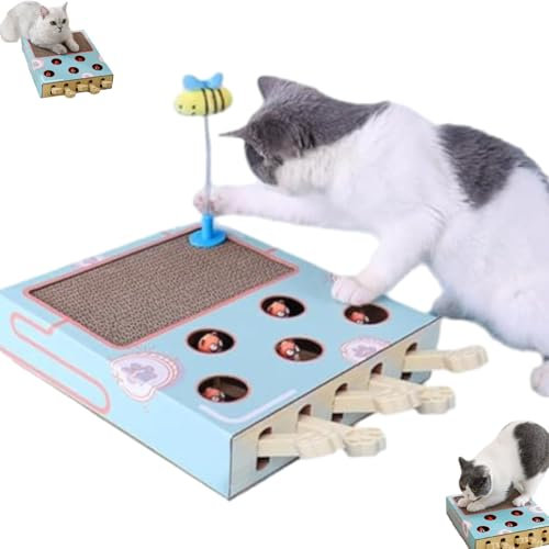 Generisch Miaofairy Katzenspielzeug, Whack a Mole Katze, Miaofairy Whack-a-Mole 3-in-1-Katzenkratzbaum Und -Spielzeug, Interaktives Katzenspielzeug (1PCS)