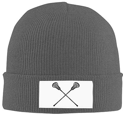 Beanie Mütze Lacrosse Schwarz Strickmütze Daily Wintermütze Atmungsaktive Cuffed Hats Für Running Camping Fischen