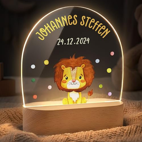 Lilleta ® Personalisiertes Nachtlicht für Baby & Kinder - Freundebande halb (004.03) - Personalisierte Geschenke Baby - Geschenk zur Geburt, Taufgeschenk Mädchen Junge, Babygeschenke, Neugeborenen