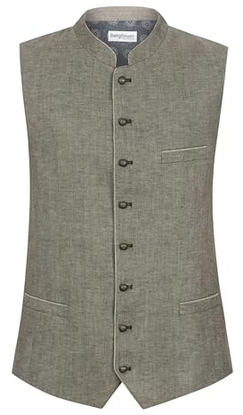 Bergfeuer Trachtenweste Lucio Gilet Tradizionale, Oliva, 58 Uomo
