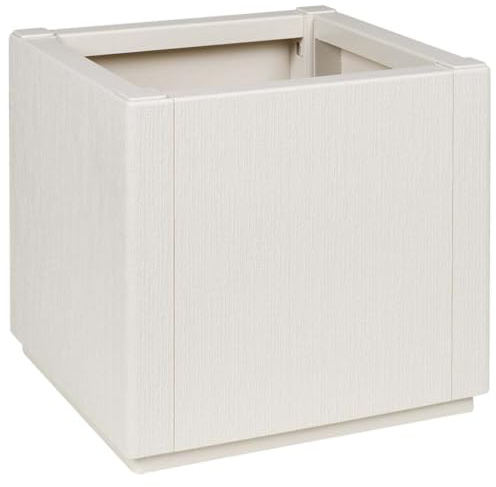 vidaXL Vaso da Giardino Bianco 36 x 36 x 35 cm Polipropilene, Soggiorno, Mobili Moderni in Plastica, Resistenti all’Acqua e ai Raggi UV, Decorazioni per Interni ed Esterni