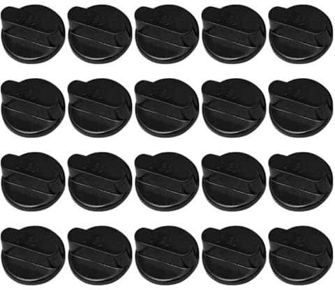 LABRIMP Manopola per Stufa Gas Cucina, Pomelli per Cucina in Plastico Nero, Facili da Installare e Usare, 20 Pezzi per Piano Cottura e Fornello