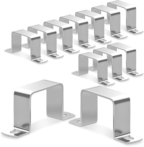 sturiz 12 Pcs 70x70mm Abrazaderas de Tubo Cuadradas de Acero Inoxidable 304 en Forma de U Abrazadera Metalicas Cuadrada para Puertas de Entrada Ventanas Tuberías de Suministro de Agua y Otras Tuberías
