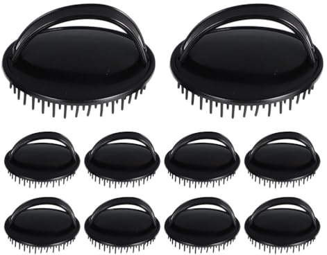 Healeved 10 cepillos exfoliantes para el cuero cabelludo, limpiadores de caspa, masajeadores flexibles para el cuero cabelludo, peine para champú y ducha, para el hogar, la oficina, viajes y