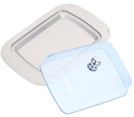 Cabilock Boîte à Beurre Inox Hermétique avec Couvercle Bleu Récipient Pratique pour Conserver et Trancher Beurre Cuisine Ustensile de Table pour Maison