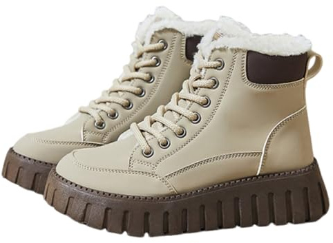 Donna Impermeabile Stivali Stivaletti Platform Scarponcini con Tacco a Zeppa Stivaletto Wide Fit Plateau Invernali Calda Comodi e Morbidi per Casa Interno Esterno