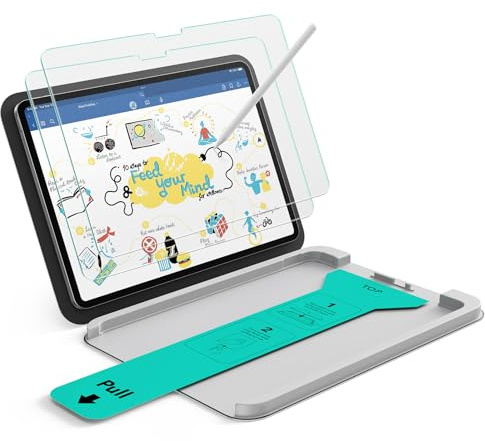 ESR 2 Pack Paper-Feel Screen Protectors for iPad Pro 11 Inch (M5/M4) 2025/2024, 9H Matte Writing Tempered Glass Film with Ultra Fit Tray, Write and Draw Like on Paper, Anti-Glare, Bubble-Free