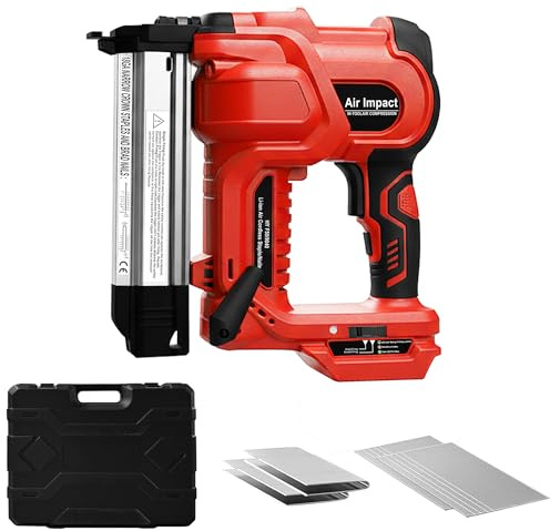 NailTask 20V 18 Gauge Cordless Nail Gun Safety Pin 2 Inch Power Brad Nailer with 18GA Machine Electric Staple 2 in 1 Gun Nails Kit for Wood Upholstery DIY Framing Home Improvement (No Battery)