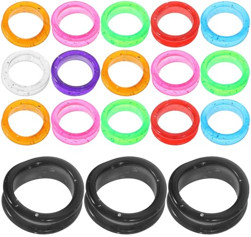 NOLITOY 20 pezzi Anelli in Silicone per Forbici da Toelettatura da Anelli Antiscivolo per Dita Inserti Flessibili per Presa e Protezione Durante Taglio Capelli Cura Animali