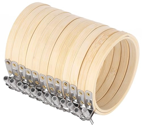 12 Stück 9 cm 3,5 Zoll Stickrahmen, verstellbarer Kreis, Kreuzstich-Reifenring, Großpackung für Kreuzstich, Nähen, Basteln, Weihnachten, Zuhause, Ornamente, praktisches Nähen,
