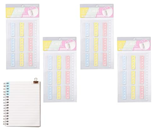 Mimoqk - Pegatinas de refuerzo para agujeros de perforación, 72 piezas de etiquetas de perforación de archivador | Pegatinas para perforaciones, para familias, amigos, casa, oficina